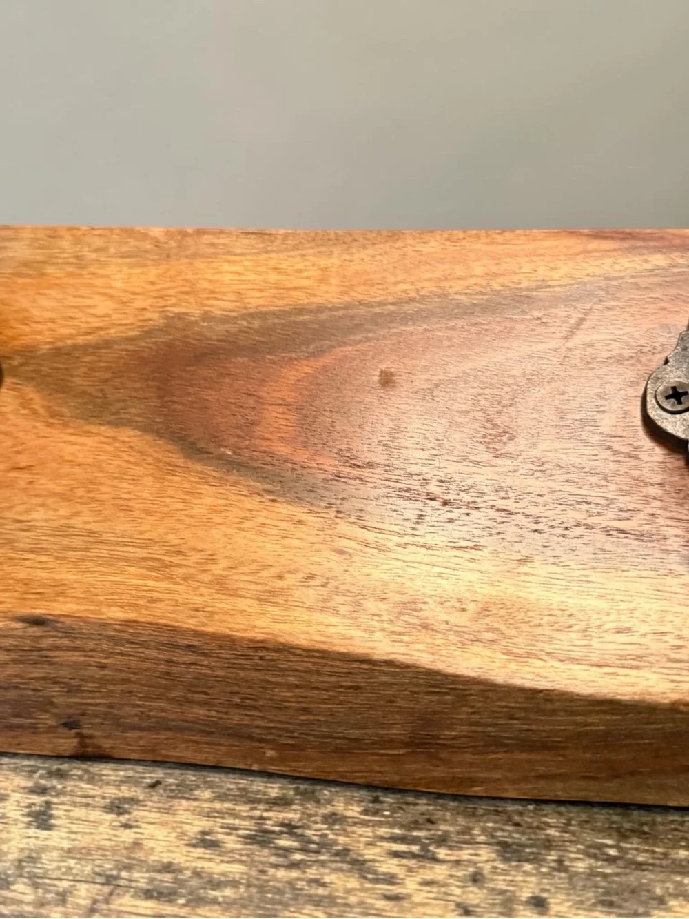 Vtg Live Edge Solid Wood Coat Rack Hanger Hooks Entryway Mudroom Decor